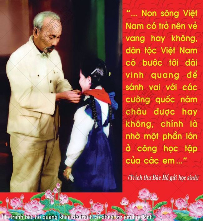 file tranh bac ho quang khan do tranh co dong tre em hoc sinh